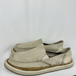 Sanuk Suede Slip-On Loafers Women’s Size 7 Beige Tan Comfort Flats Shoes